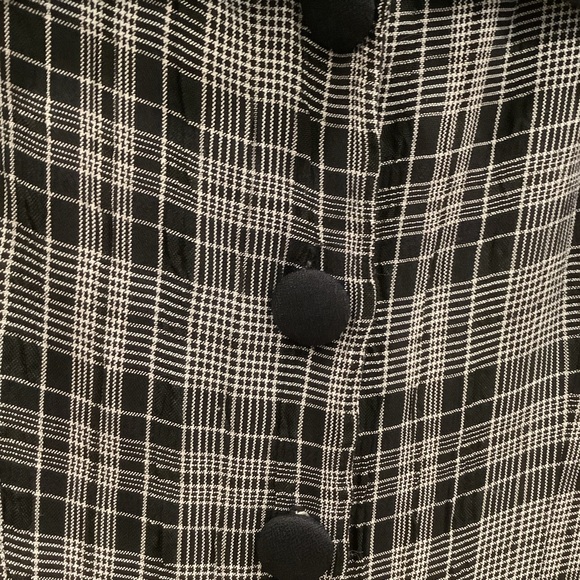 Vintage 90s Black & White Seersucker Button Front Shirt Dress Size 8 | Jessica - Picture 4 of 10